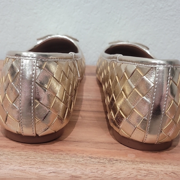 Gold Woven Ballet Flats - Picture 4 of 6